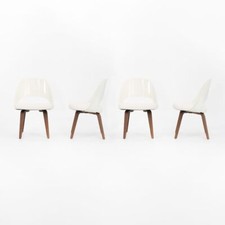 1950s Set of Four Eero Saarinen Knoll Armless Executive Side Chairs w/ Wood Legs