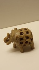 Carved Soap Stone Elephant within an Elephant 2 1/2 by 3 inches
