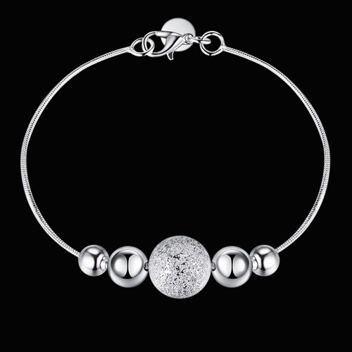 Bracelet argent perles - argent, "perles