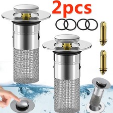 2pack Floor Drain Filter Hair Catcher Shower Sink Mesh Basket Strainer Draining