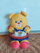 Fisher-price Yellow Blue Red Polka Dot Hearts Duck Ring Plush Bear 