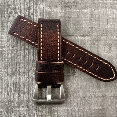 24mm marron litchi bracelet - 24mm,