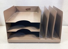 Vintage Hunt Lit-Ning Metal Desk Organizer & Letter Tray Industrial 3-HV