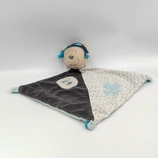 Doudou plat ours aviateur bleu