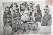 CPA - carte postale caricature " la nouvelle église " 1900 -circulée