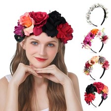Artificial Flower Bride Greenhouse Headband Crown of Mexican FlowersB...