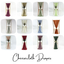 Étamine Chaise Housse Rideaux Mariage Événement Venue Décoration Vertical