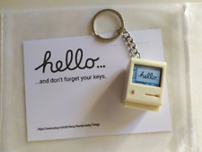 3D Printed Mini Apple Macintosh Keychain Retro Computer Miniature Gadget