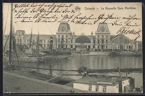 Cpa ostende nouvelle gare - cpa,