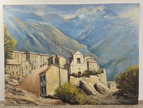 Huile sur panneau - , signée