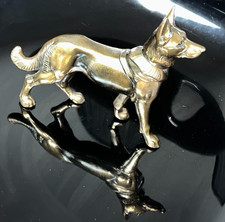 Statuette chien berger allemand en bronze patiné, milieu XXe, 20 cm