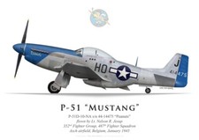 Print P-51D Mustang "Peanuts", Lt. N. Jesup, 487th FS, 352nd FG (by G. Marie)
