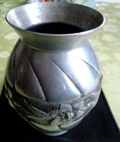 Vase etain art deco - etain, signé