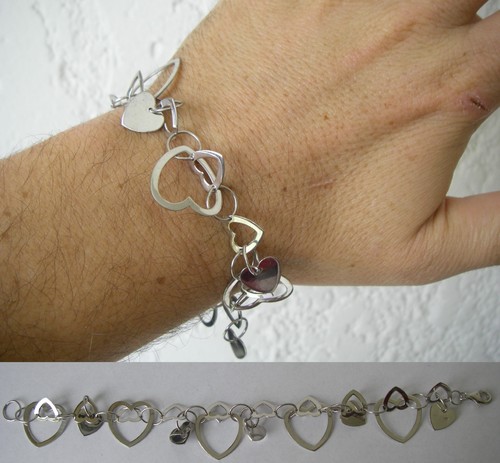 19cm joli bracelet coeurs - 19cm,