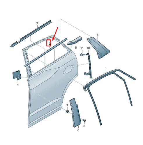 New audi rear left outer - q2,