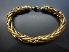 bracelet vintage plaqué or maille palmier,L 19cm,P 32 g