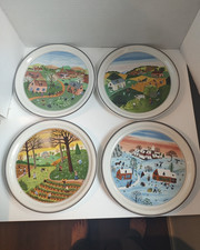 Set of 4 Collector Plates - The Four Seasons - Villeroy & Boch - Gerard Laplau
