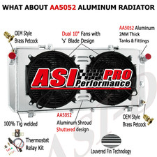 2 Row Radiateur SHROUD FAN