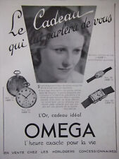 ADS PRESS 1933 MONTRES OMEGA L'HEURE EXACTE POUR LA VIE- PUBLICITÉ PRESSE FRENCH