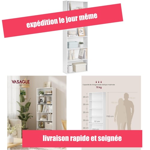 Bibliothèque vasagle - bibliothèque, 6
