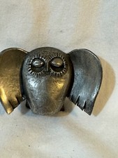 Vintage Pewter ETAIN French Modernist Owl
