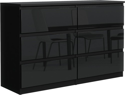 Commode noir brillant avec - commode,
