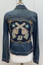 Joomi Joolz Western Denim Jean Jacket M Embroidery Rhinestones & Studded Vintage