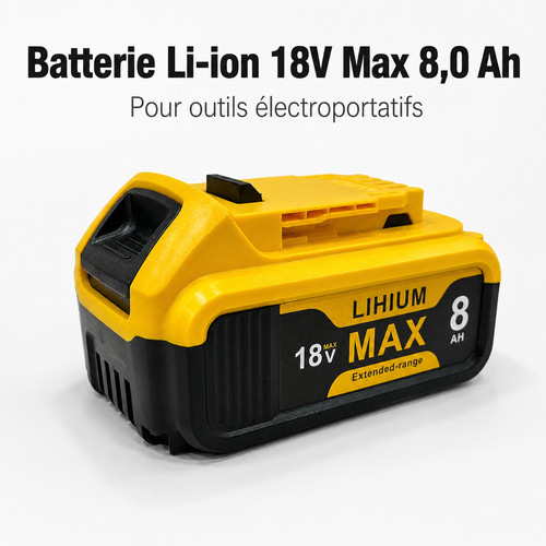 Batterie 18v 8ah pour dewalt - 18v,