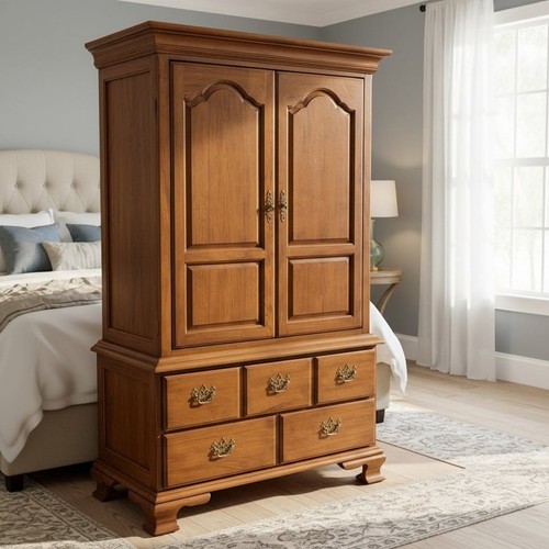 Thomasville brown wood armoire - thomasville,