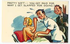 MASSEUR MASSAGE or CHIROPRACTOR Comic Postcard ca1950
