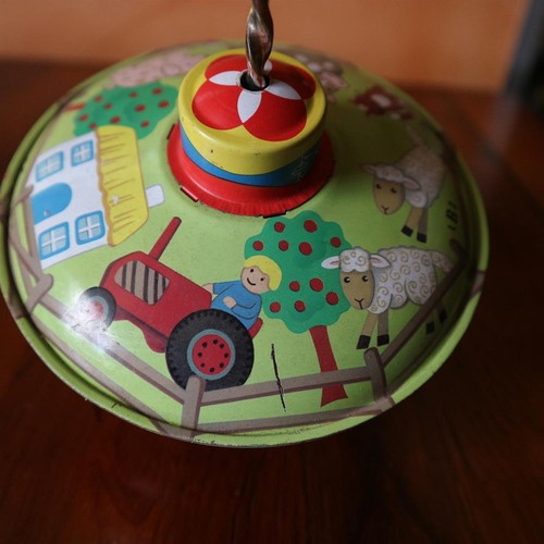 Ancien jouet toupie tole - jouet,