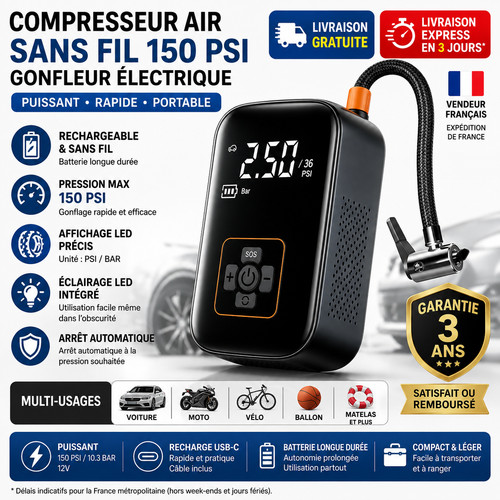 Compresseur air sans - air, fil