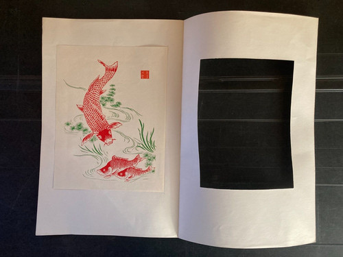 Papier annonay estampe - papier, poisson