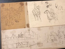 Raoul ARUS 1848-1921 Etude Dessin Fond Atelier Militaire Soldat Guerre 