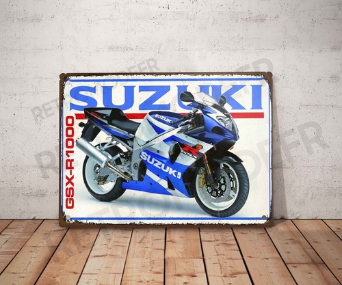 Plaque métal vintage suzuki - vintage,