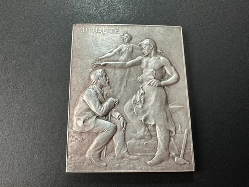 Médaille plaque bronze - plaque, en