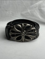 Belt 43" and Buckle Chrome Hearts Style Cross Leather Gothic 3.25" x 2.5" New