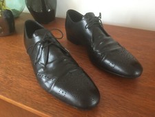 Chaussures Vintage HESCHUNG (41 EU / 6,5 UK) Derby Cuir Noir Shoes Leather Men