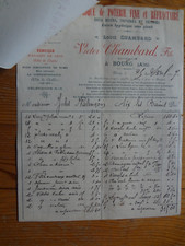 BOURG: Invoice & receipt factory fine & refractory pottery V CHAMBARD - 1907