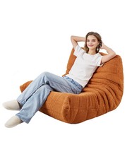 VEVOR Pouf en Forme de L avec Accoudoirs Souples et Poche de Rangement Marron