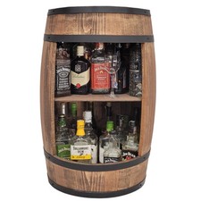 Barreau rustique en bois avec étagère intérieure, couleur wengé. Armoire de vin 