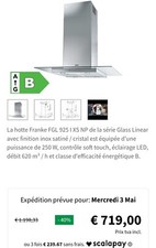 hotte aspirante Franke charbon