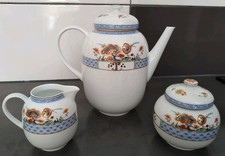 SERVICE A CAFÉ THÉ PORCELAINE DE LIMOGES RAYNAUD style Asiatique 