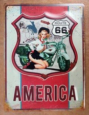 Plaque métal Pin Up ROUTE 66