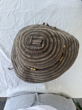Wallaroo Breton Striped Brown Women's Packable Hat one size 