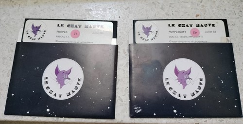 Floppy disquettes chat mauve - disquettes,