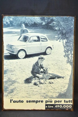 Plaque publicitaire fiat 500 - plaque,