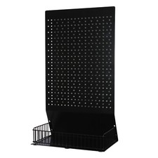 Présentoir à paroi perforée pour comptoirs avec perforation euro RAL 9005 noir