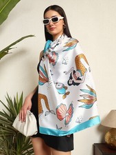 Grand Foulard Carré En Soie