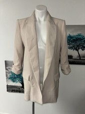 Zara Women’s Blazer Open Front Beige Color Size L New Without Tags
